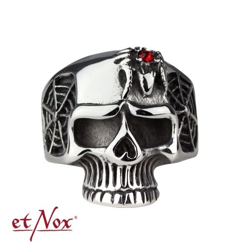 Ring 'Totenkopf' rotem Stein - vergleichen und g&uuml;nstig kaufen